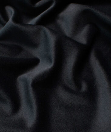 Nemesis Men's Velvet Solids 3.75 Meter Unstitched Suiting Fabric (Black)