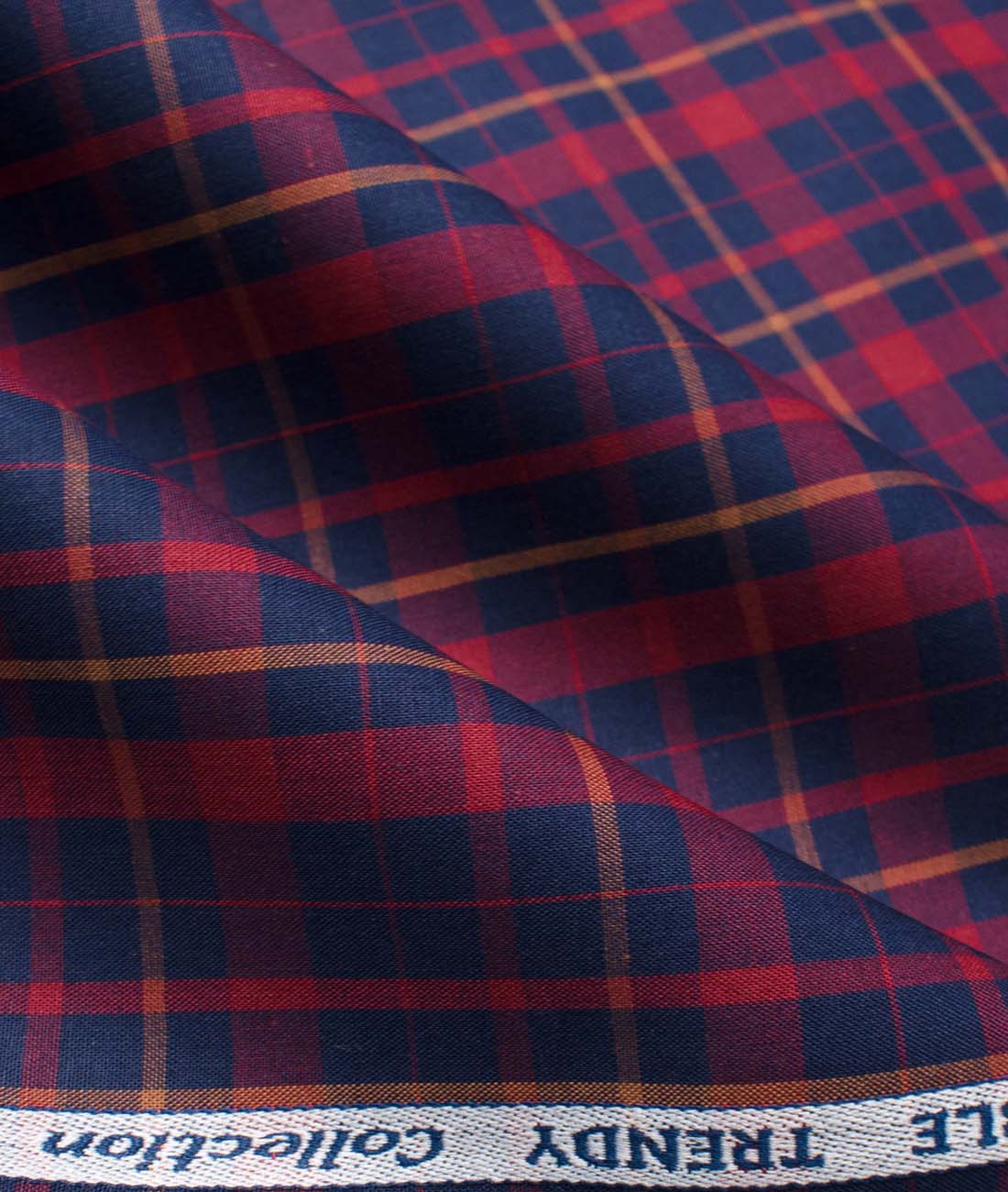 Arvind Men's Premium Cotton Checks 2.25 Meter Unstitched Shirting Fabric (Red & Blue)