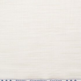Arvind Men's Premium Cotton Striped 2.25 Meter Unstitched Shirting Fabric (Cream & Brown)