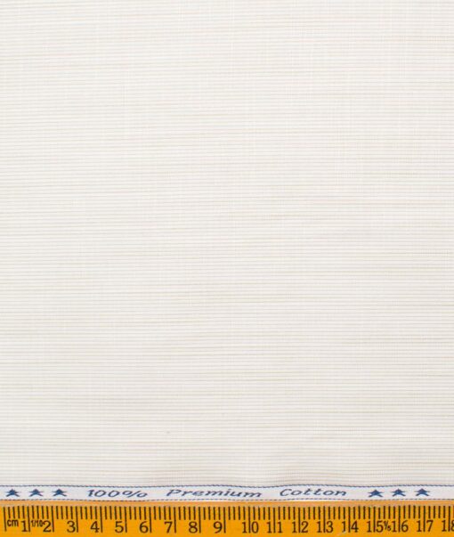 Arvind Men's Premium Cotton Striped 2.25 Meter Unstitched Shirting Fabric (Cream & Brown)