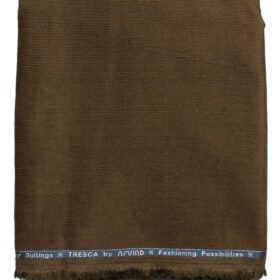 Arvind Tresca Men's Cotton Corduroy Stretchable  Unstitched Corduroy Stretchable Trouser Fabric (Brown)