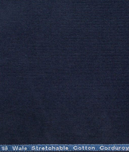 Arvind Tresca Men's Cotton Corduroy Stretchable  Unstitched Corduroy Stretchable Trouser Fabric (Dark Blue)