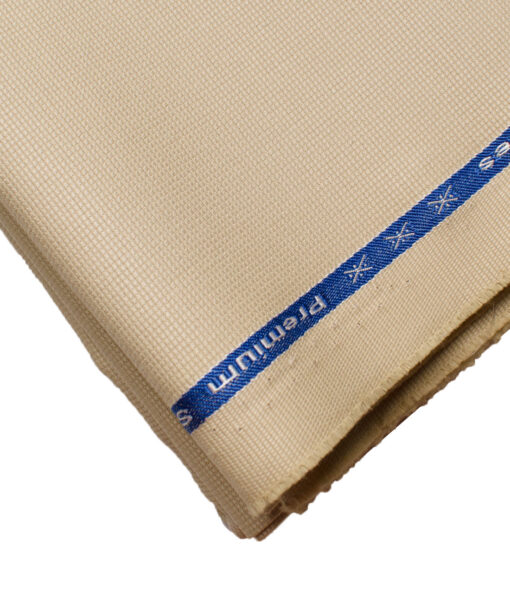 Arvind Men's Cotton Structured Stretchable  Unstitched Trouser Fabric (Beige)