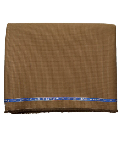 Arvind Men's Cotton Structured Stretchable  Unstitched Trouser Fabric (Peanut Brown)