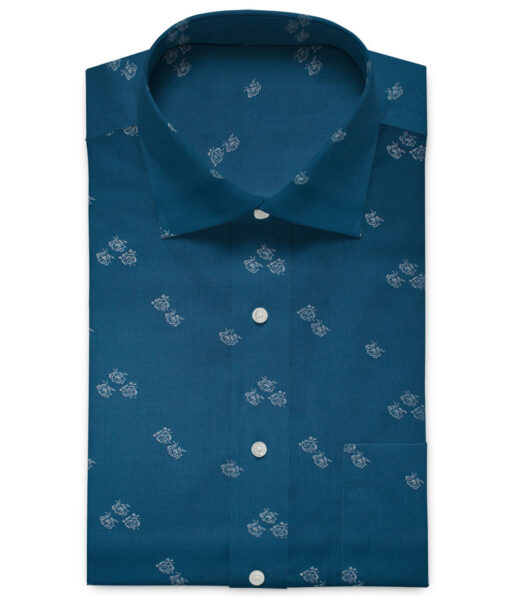 Cadini Men's Premium Cotton Printed  Unstitched Shirting Fabric (Royal Blue)