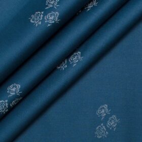Cadini Men's Premium Cotton Printed  Unstitched Shirting Fabric (Royal Blue)