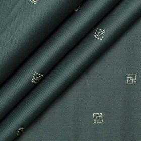 Canetti by Cadini Men's Premium Cotton Printed  Unstitched Shirting Fabric (Dark Sea Green)