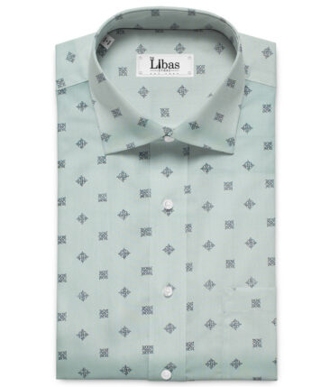 Cotton Universe Men's Premium Cotton Printed  Unstitched Shirting Fabric (Pistachio Green)
