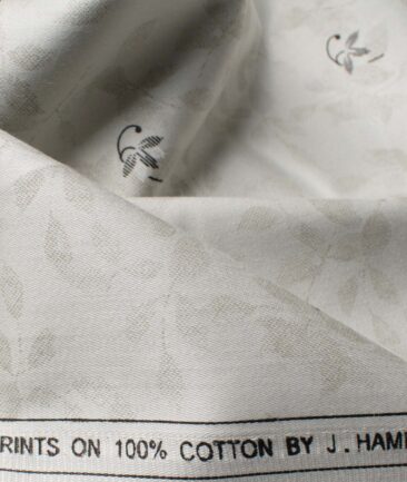 J.Hampstead Men's Premium Cotton Printed  Unstitched Shirting Fabric (Pistachio Green)
