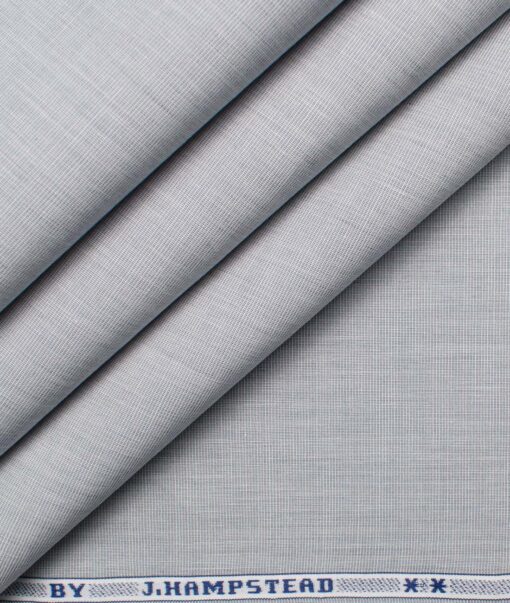 J.Hampstead Men's Giza Cotton Solids  Unstitched Shirting Fabric (Light Grey)