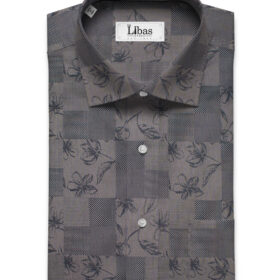 Luthai Men's Supima Cotton Self Design  Unstitched Shirting Fabric (Grey)