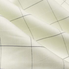 Tessitura Monti Men's Giza Cotton Checks  Unstitched Shirting Fabric (Banana Yellow)