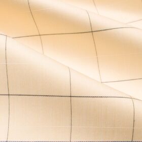 Tessitura Monti Men's Giza Cotton Checks  Unstitched Shirting Fabric (Daffodil Yellow)