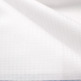 Arvind Men's Premium Cotton Self Design  Unstitched Shirting Fabric (White)