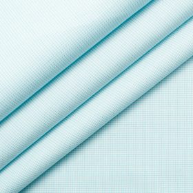 Arvind Men's Premium Cotton Stuctured  Unstitched Shirting Fabric (Arctic Blue)