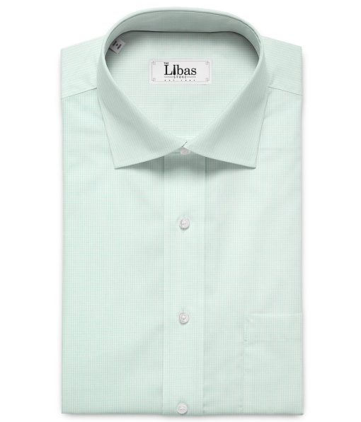 Arvind Men's Premium Cotton Stuctured  Unstitched Shirting Fabric (Mint Green)