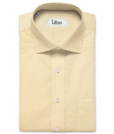 Cadini Men's Premium Cotton Stuctured  Unstitched Shirting Fabric (Yellow)