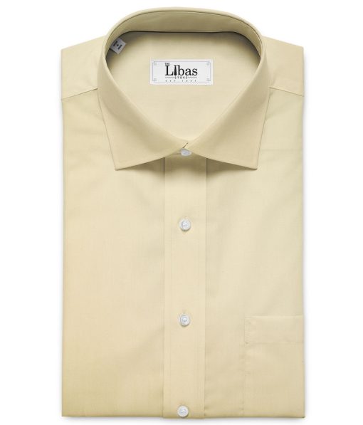 Cadini Men's Pure Cotton Solids  Unstitched Shirting Fabric (Beige)