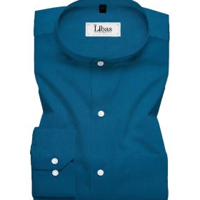Cadini Men's Pure Cotton Solids  Unstitched Shirting Fabric (Denim Blue)