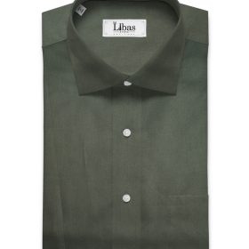 Cadini Men's Pure Cotton Solids  Unstitched Shirting Fabric (Dark Seaweed Green)