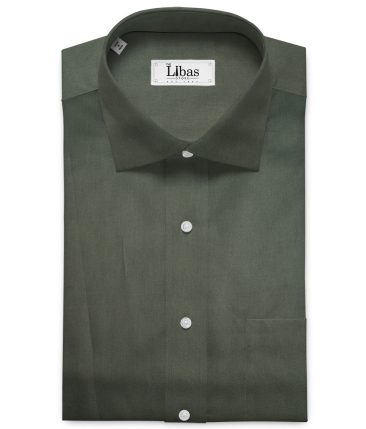 Cadini Men's Pure Cotton Solids  Unstitched Shirting Fabric (Dark Seaweed Green)