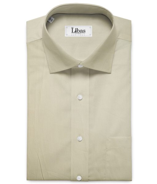 Cadini Men's Pure Cotton Solids  Unstitched Shirting Fabric (Oyster Beige)