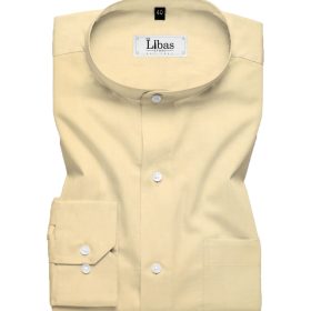 Canetti by Cadini Italy Men's Bamboo Blend Solids  Unstitched Shirting Fabric (Beige)