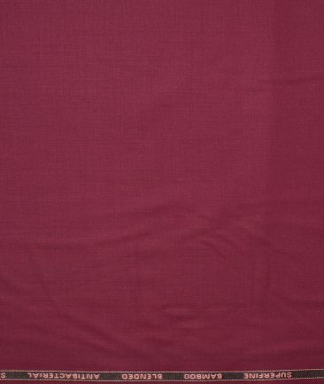 Canetti by Cadini Italy Men's Bamboo Blend Solids  Unstitched Shirting Fabric (Dark Wine)