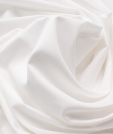 J.Hampstead Men's Supima Cotton 2/160's Solids  Unstitched Shirting Fabric (White)