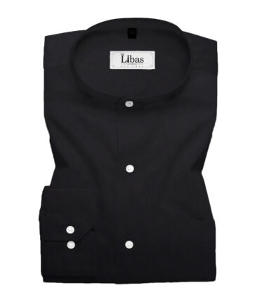 Luthai Men's Pure Cotton Solids  Unstitched Shirting Fabric (Black)
