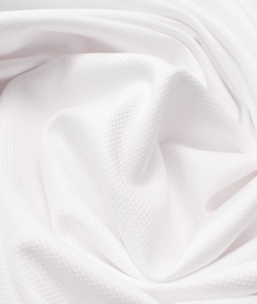 Tessitura Monti Men's Giza Cotton 2/120's Structured  Unstitched Shirting Fabric (White)