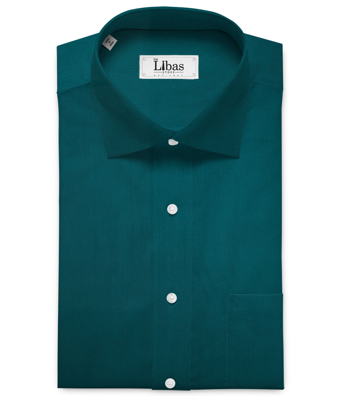 Soktas Men's Giza Cotton Solids  Unstitched Shirting Fabric (Dark Sea Green)