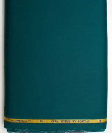Soktas Men's Giza Cotton Solids  Unstitched Shirting Fabric (Dark Sea Green)