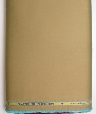 Soktas Men's Giza Cotton Solids  Unstitched Shirting Fabric (Light Brown)