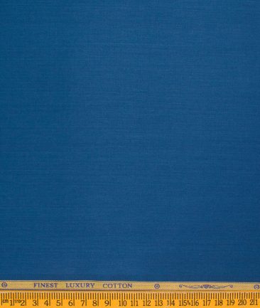 Soktas Men's Giza Cotton Solids  Unstitched Shirting Fabric (Rhino Blue)