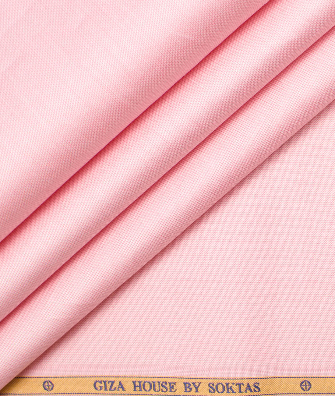 Soktas Men's Giza Cotton 2/120's Self Design  Unstitched Shirting Fabric (Pink)