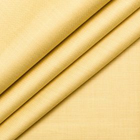Soktas Men's Giza Cotton 2/120's Self Design  Unstitched Shirting Fabric (Yellow)