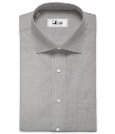 Soktas Men's Giza Cotton 2/120's Self Design  Unstitched Shirting Fabric (Grey)