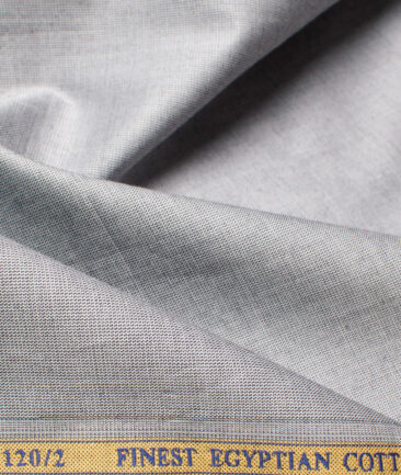 Soktas Men's Giza Cotton 2/120's Self Design  Unstitched Shirting Fabric (Grey)