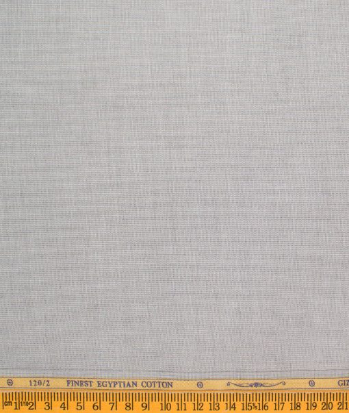 Soktas Men's Giza Cotton 2/120's Self Design  Unstitched Shirting Fabric (Grey)