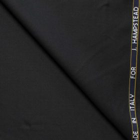 J.Hampstead Men's Wool Solids Super 130's Unstitched Suiting Fabric (Black)