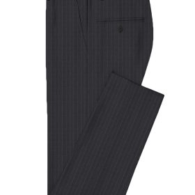 J.Hampstead Men's Wool Striped Super 130's Unstitched Suiting Fabric (Dark Grey)