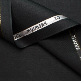 J.Hampstead Men's Wool Solids Super 90's Unstitched Suiting Fabric (Black)