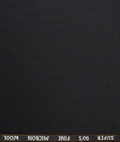 J.Hampstead Men's Wool Solids Super 90's Unstitched Suiting Fabric (Black)