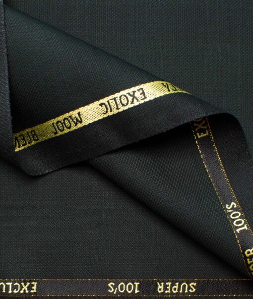 J.Hampstead Men's Wool Checks Super 100's  Unstitched Suiting Fabric (Dark Green)