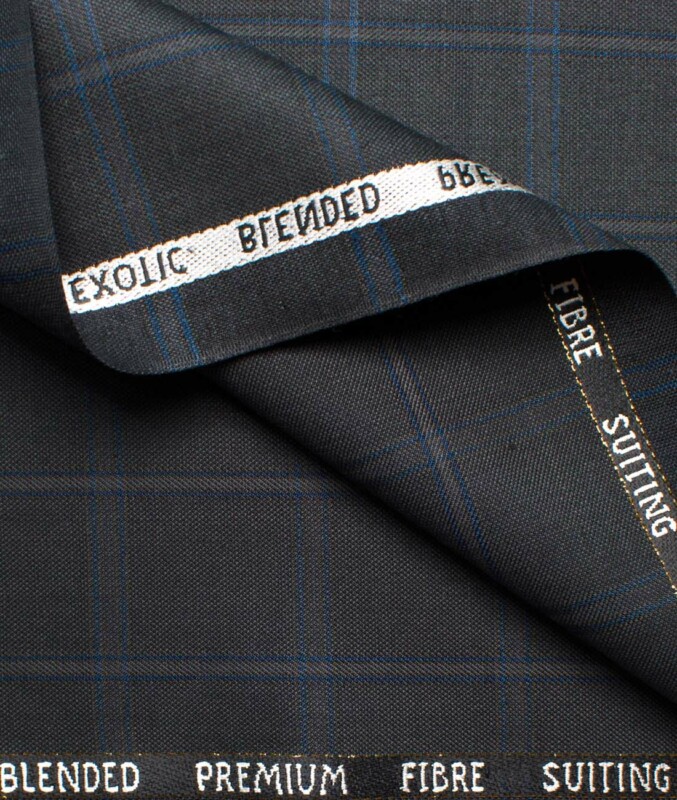 J.Hampstead Men's Wool Checks Super 100's Unstitched Suiting Fabric ...