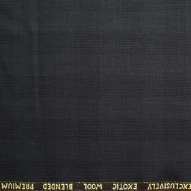 J.Hampstead Men's Wool Checks Super 100's  Unstitched Suiting Fabric (Dark Grey)