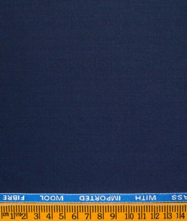 J.Hampstead Men's Wool Solids Super 90's  Unstitched Suiting Fabric (Dark Royal Blue)
