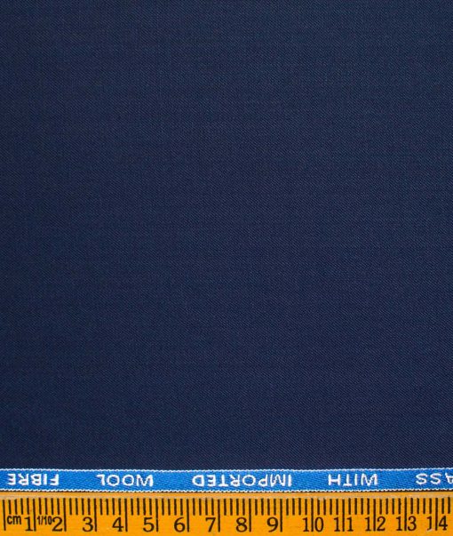 J.Hampstead Men's Wool Solids Super 90's  Unstitched Suiting Fabric (Dark Royal Blue)