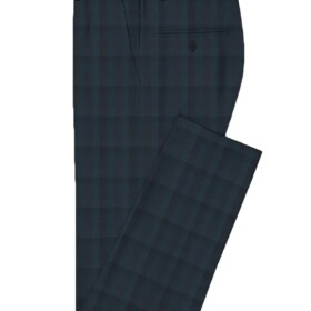 J.Hampstead Men's Wool Checks Super 100's  Unstitched Suiting Fabric (Dark Sea Green)